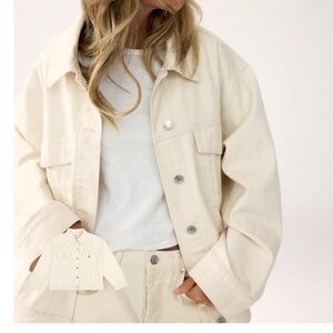 Parke Cream Oversized Jean Jacket